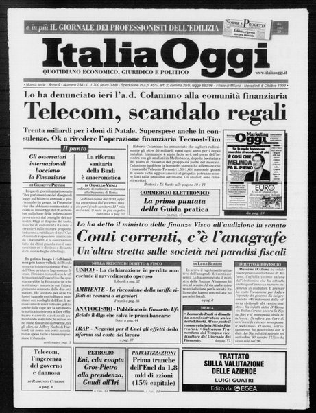 Italia oggi : quotidiano di economia finanza e politica